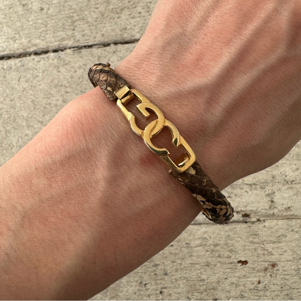 Vintage Snake Skin Italian Made Unique Bracelet